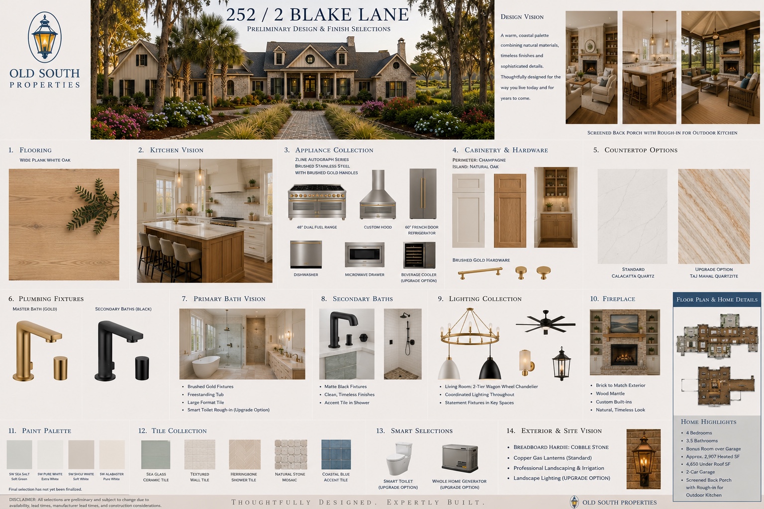 Preliminary design and finish collection for 2 Blake Lane